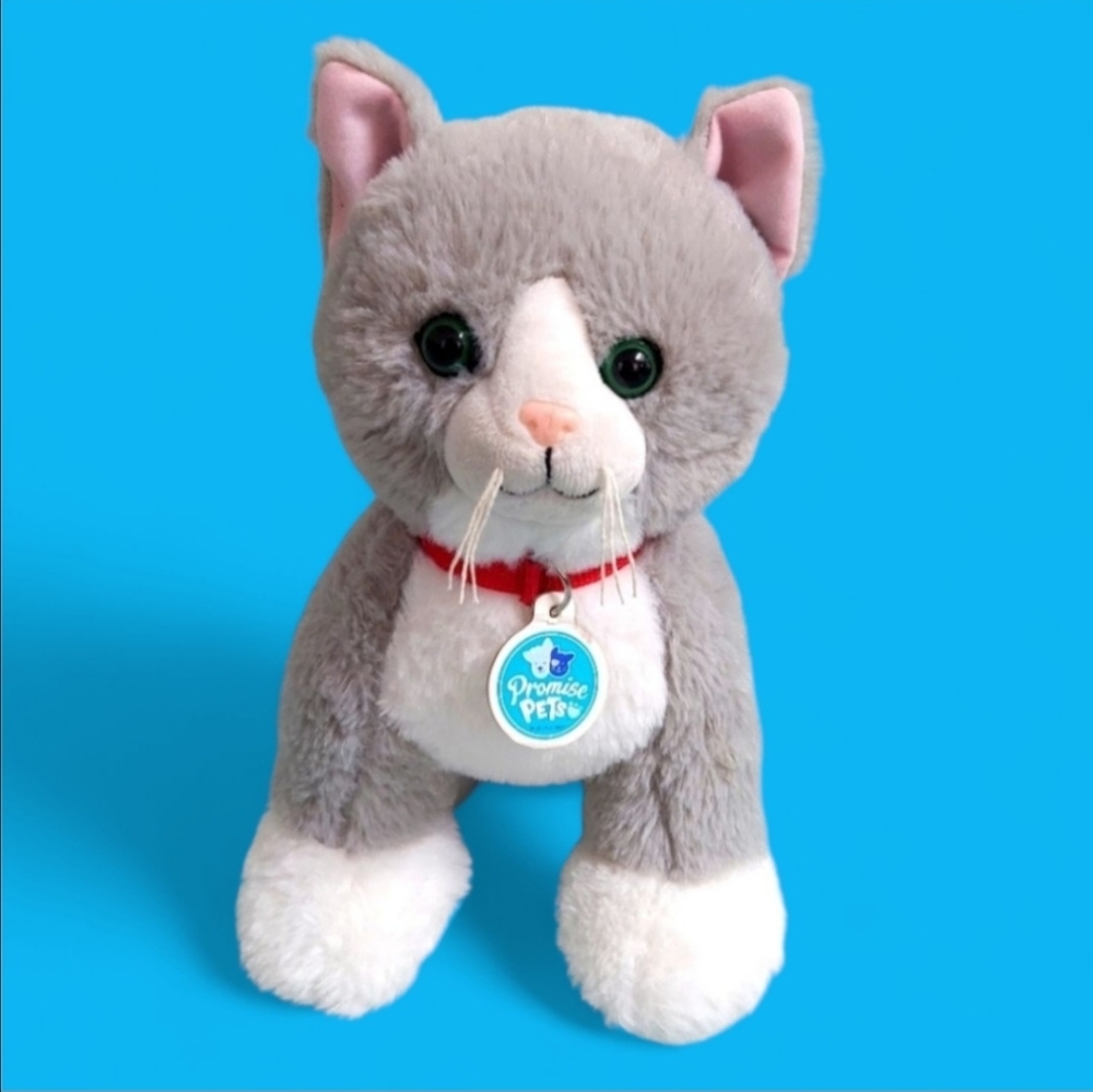 Build A Bear Promise Pets Gray Cat Kitten Plush Stuffed Animal 12"